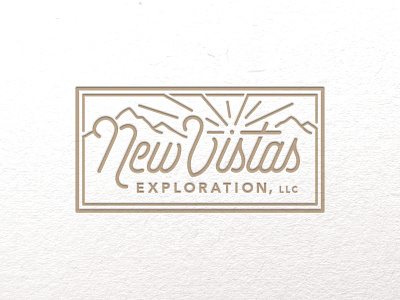 New Vistas Logo burst drilling energy exploration logo logotype mountain oil sun type vista
