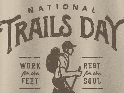 National Trails Day Tee day design hand done hiking national nature outdoors path rough trails tshirt woods