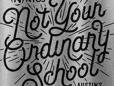 NYOS School Shirt burst design hand done ordinary school script shirt swirly tee typography