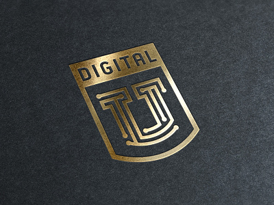 Digital U logo digital education foil gold scholastic school teaching technology university