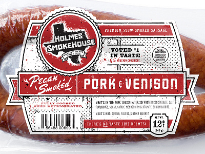 Holmes Smokehouse Packaging bbq meats packaging sausage smoked smokehouse vintage