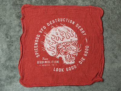 GSD&MOLITION derby shop rag death demolition derby destruction flames gsdm helmet kill rag shop speed tiger