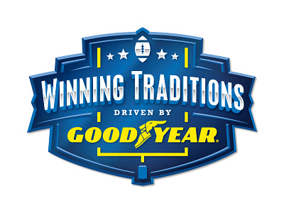 Winning Traditions bowl driving football game goodyear logo shield stars tires traditions winning
