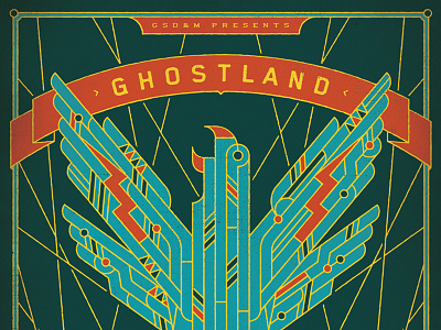 Ghostland Observatory poster for GSD&M SXSW concert american concert eagle ghostland observatory gig lasers music native phoenix poster rock sxsw
