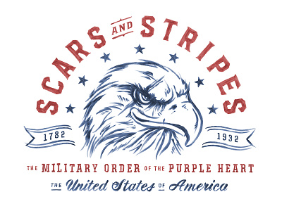Scars & Stripes eagle hand painted heart military pride purple scar soldier stars usa veteran wounded