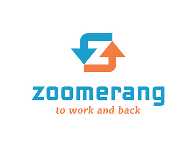 Zoomerang Logo arrow branding commute commuter logo rideshare traffic transportation travel