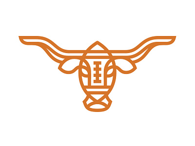 Longhorns & Pigskins cattle football horns logo longhorn monoline orange pigskin sports texas university ut
