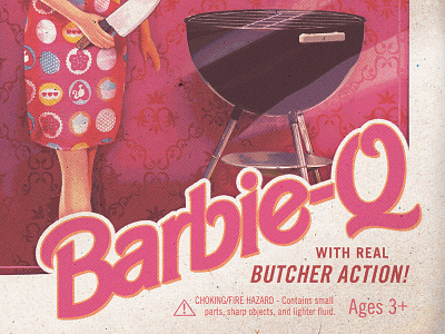 Barbie-Q barbecue barbie bbq butcher cooking danger doll grill parody toys
