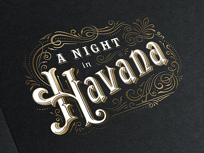 Night In Havana Charity Event brochure charity cover design filigree foil fundraiser havana ornaments type typography