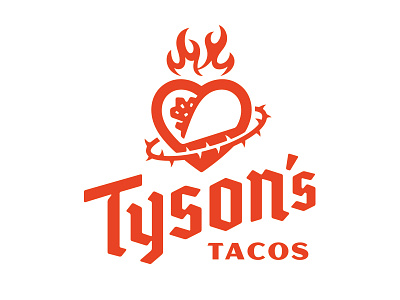 Tyson's Tacos Logo B austin branding fire flame food heart identity logo restaurant tacos texas