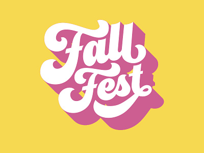 Fall Fest type bright color fall fall festival fest lettering letters script swoosh tails typography