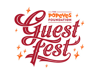 Guest Fest Logo fest festival guest ligature logo logotype party popeyes sparkles spurs typogaphy vintage