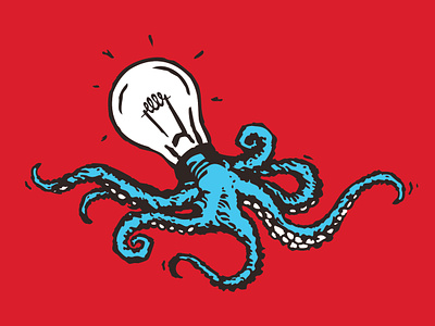 Octobulb bright cephalopod concept create creative idea illustration inspiration light bulb octopus tentacle weird