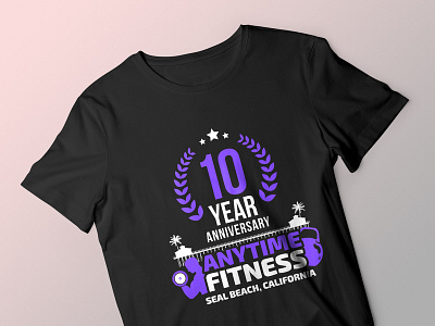 Anytime Fitness T Shirt branding design fitness gym illustration lettering logo merch by amazon teespring tshirt tshirt art tshirt design tshirt graphics tshirt mockup typography