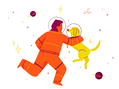 Space Buddies astronaut brand character brand illustration brand mascot character design digital illustration enamel mug illustration merch procreate space space dog