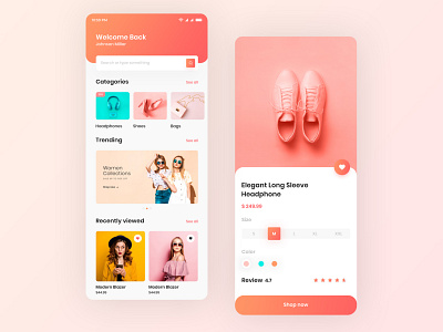 Shirley E-Commerce app design Concept