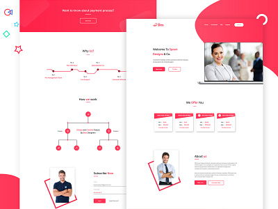 Typography UI Web page colorful designer gradient header header design homepage interaction landing minimal simple site tech ui ui ux web web design web site webpage white wire frame