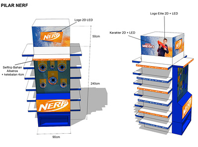 NERF PILAR FOR KIDZ STATION STORE 3d design adobe photoshop branding