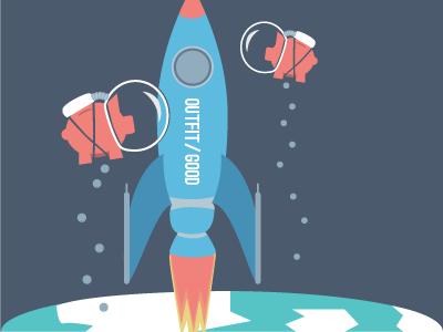 Launch that Rocket branding design email campaign illustration piggy bank pigs in space rocket rocket ship space web design