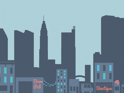 Cbus & Small Business buildings city cityscape columbus illustration skyline webdesign
