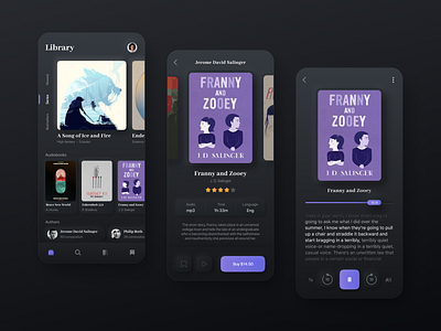 E-reader app app audiobook books concept e reader ebook library neomorphism neumorphism player reading app ui