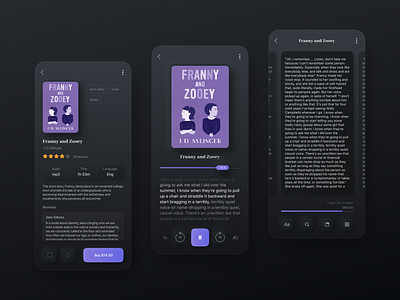 E-reader app #2 app audiobook books bookshop concept e reader ebook library neomorphism neumorphism page player reading app ui