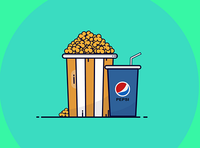 Popcorn illustration animated animation app art branding character design design digital digital illustration flat icon illustration illustrator logo painting popcorn print ui vector website design