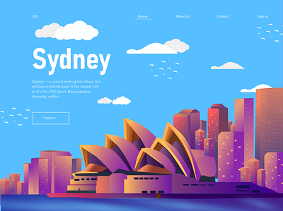 Sydney City Landscape 03 animation app branding city illustration city landscape cityscape design digital illustration graphic design home page illustration illustration illustrator landing page landscape ui ux vector webdesign website website design