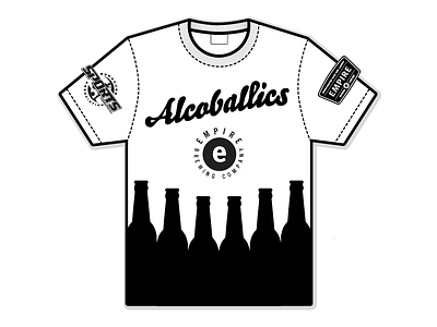 Alcoballics alcohol beer jersey kickball sports tshirt