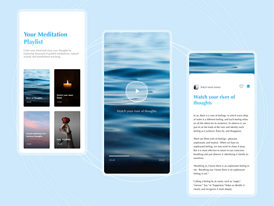 Meditation app concept app concept flat minimalistic mobile app design ui design