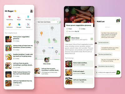 Food Sharing App Concept app concept mobile app ui design uiux