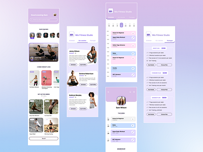 Fitness & Yoga Studio Mobile App Concept app app concept design flat minimal ui