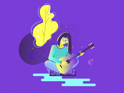 The girl playing guitar character character design characterdesign design girl illustration illustration vector vector art vector illustration