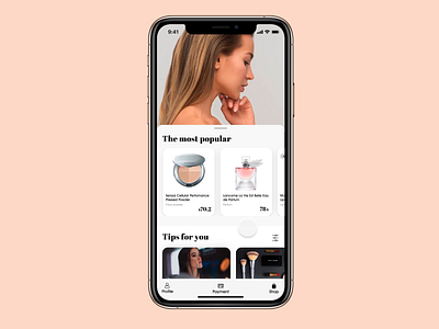 Mobile app concept for a perfume and cosmetics store. beauty mobile app beauty salon bhsad bhsadmad design mad6 mobile mobile app mobile app design mobile ui product design ui uiux ux