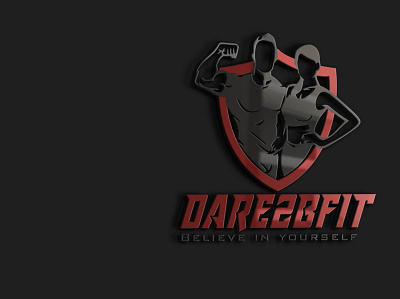 Dare2Bfit 3D2nd fitness logo gym logo primwork355 sports logo