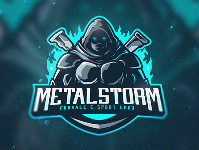 Metal Storm Mascot Logo - Forsale esportlogo fortnite game gaming hello dribbble mascot mascotlogo ninja pubg ronin twitchlogo vector