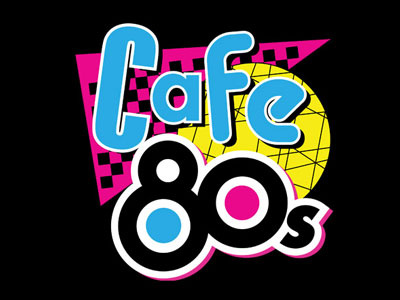 Cafe 80s 80s black logo tshirt vector