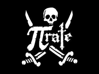 Pi Rate black illustration logo pi pirate skull