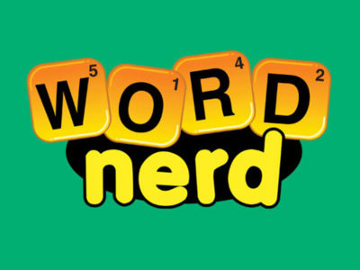 Word Nerd green logo nerd typography vector word