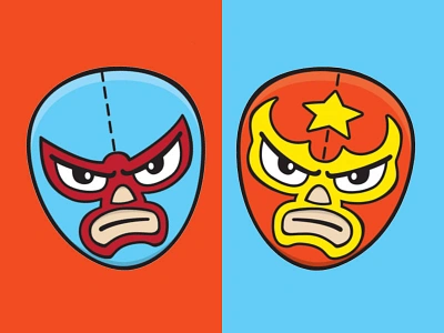 Luchadores cartoon drawing lucha luchador masks wrestle wrestling