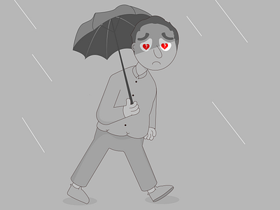 Broken heart adobe adobe illustrator art bad date date day failed illustration illustrator rain rainy sad sad face sadness style umbrella