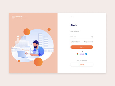 Business Platform Sign Up app business design form illustration login login form orange register register form registration registration form sign sign in sign up site sketch ux ux design uxui