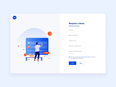 Request a demo add guests app branding company name demo design email fill out form full name graphic design illustration registration registration form request subscription ui ux ux design uxui