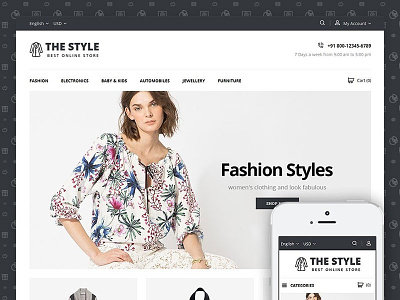 The Style - Fashion Store Template accessories design ecommerce fashion men prestashop shoes women