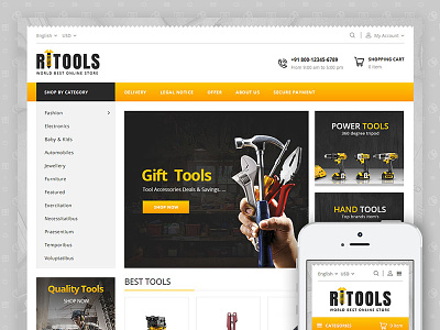 Tools - Online Store Template auto bikes cars codezeel ecommerce parts prestashop spare parts themes tools