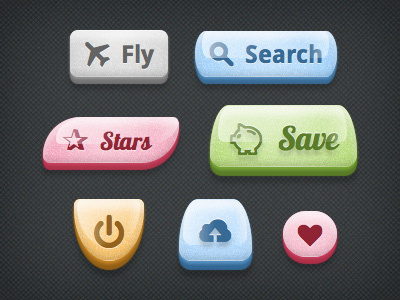 BonBon Buttons button css css3 icon pictos