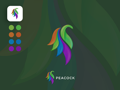 Peacock Logo adobe photoshop bird logo brand logo brand logo design design logo gradient logo logo minimalist logo modern logo monogram logo peacock logo