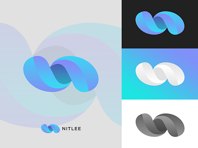 "Nitlee" Brand Logo adobe photoshop brand identity brand logo brand logo design branding design design logo design studio gradient logo logo logo awesome minimalist logo modern logo monogram logo