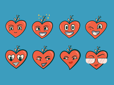 Expressions Icon cute cute illustration design expressions flat funny heart icon illustration love red sticker vector