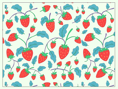 Strawberry Pattern art branding cute fabric flatdesign illustration pattern pattern a day pattern art pattern design patterndesigner patterns seamlesspattern strawberries strawberry vector vector pattern